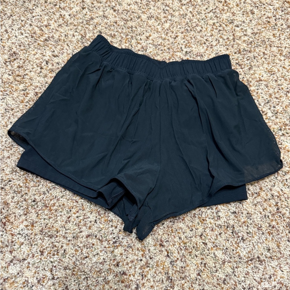 Women's L Space Black Workout Shorts